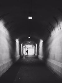 View of illuminated tunnel