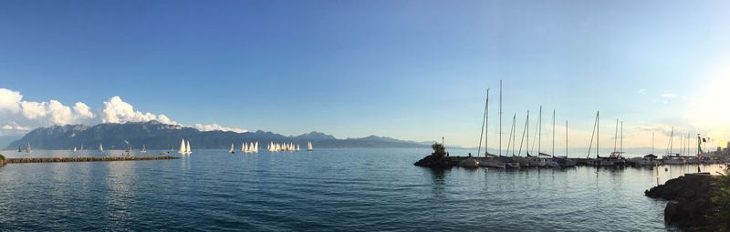 Boats in calm sea