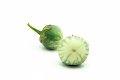 Close-up of apple against white background