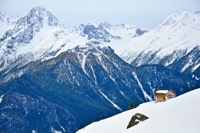 Scenic view of snowcapped mountains