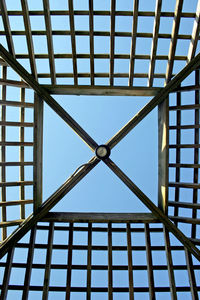 Geometric patterns on the roof of a gazebo.