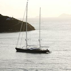 High angle view of boat on sea