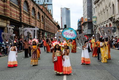 Group of people in city street