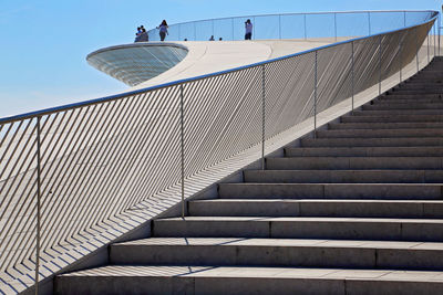 Low angle view of staircase against sky