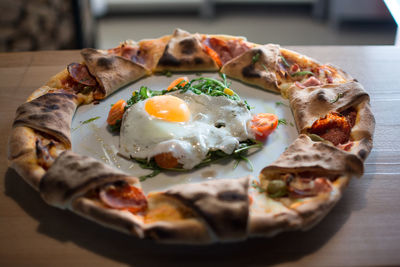 Close-up of food on table