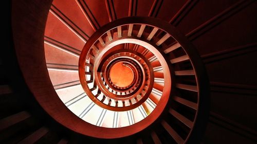 Directly above shot of spiral staircase