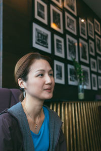 Close-up of smiling young woman