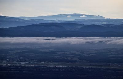 High angle view of landscape against sky