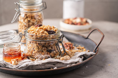 Close-up of food on table