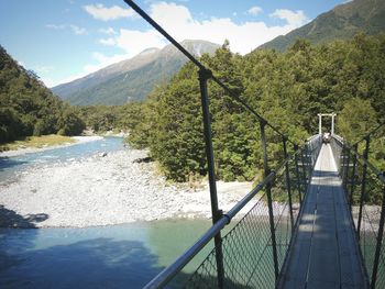 Scenic view of river and mountains