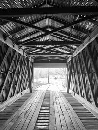 View of empty railway bridge