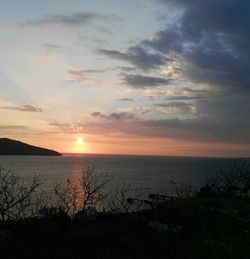 Scenic view of sea during sunset