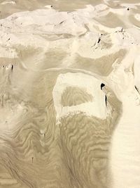 High angle view of birds on sand dune