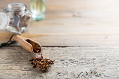 High angle view of bread on table