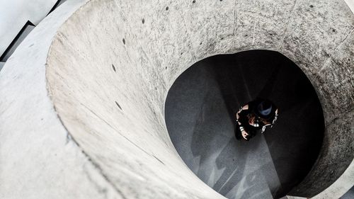 Close-up of man in tunnel