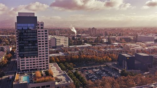 High angle shot of cityscape