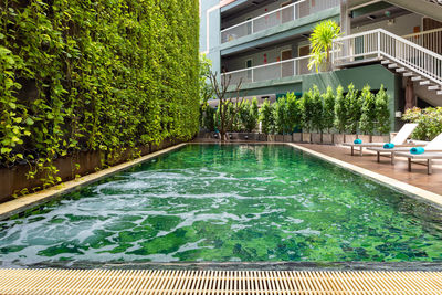 Swimming pool by building