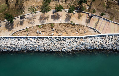 High angle view of swimming pool