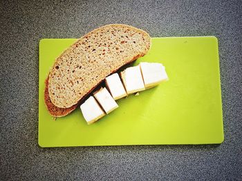 Close-up of bread in plate