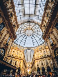 Low angle view of shopping mall