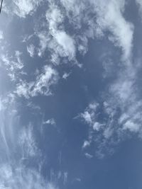 Low angle view of clouds in sky