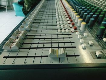 High angle view of computer keyboard