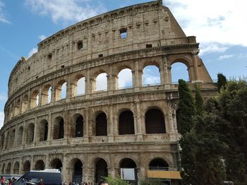 Low angle view of coliseum