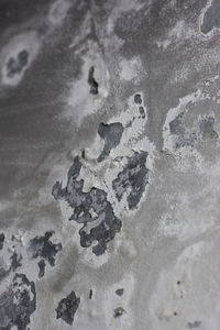 High angle view of footprints in snow