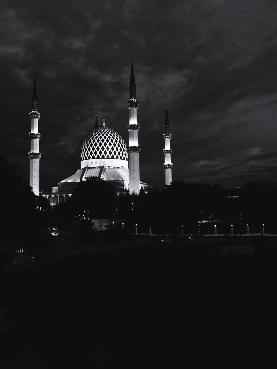 VIEW OF CHURCH AT NIGHT