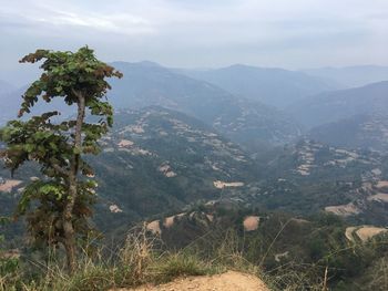 Scenic view of mountains against sky
