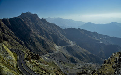 High angle view of mountain road