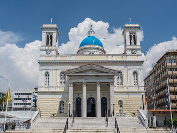 Low angle view of historical building against sky