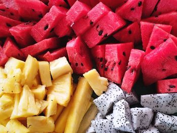 Full frame shot of chopped fruits