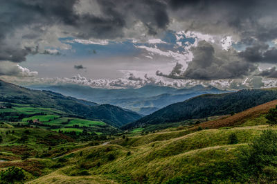 Scenic view of mountains against sky