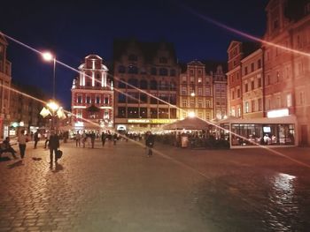 Illuminated city at night