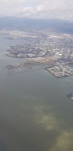 Aerial view of sea against sky