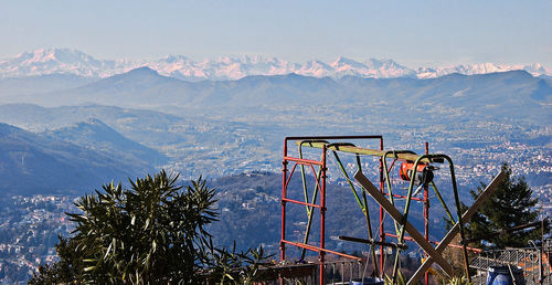 Alps mountains landscape from brunate, como, lombardy, italy.