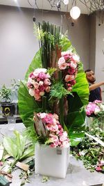 Flowers in vase on table