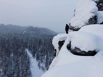 Scenic view of snow on mountain