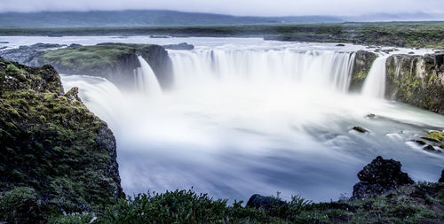 Scenic view of waterfall