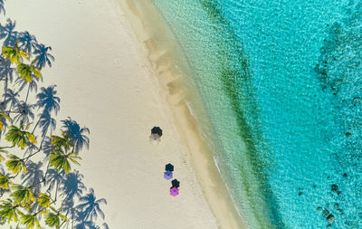 High angle view of beach