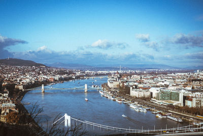 High angle view of buildings in city