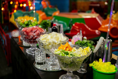 Close-up of fruits on table