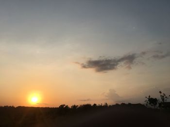Scenic view of silhouette landscape against sky during sunset