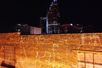 Low angle view of building at night