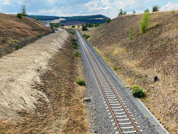 Road amidst field