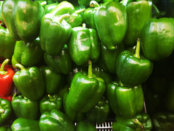 Full frame shot of bell peppers for sale in market