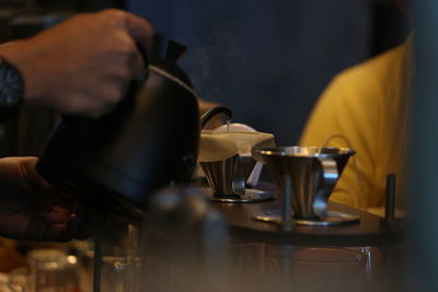 Man holding coffee cup