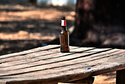 Close-up of wooden table