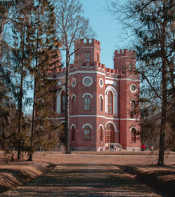 Facade of historic building against sky